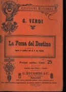 LA FORZA DEL DESTINO - G. VERDI-F.M. PIAVE  LIBRETTO D'OPERA