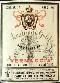 VERNACCIA  CANTINA SOCIALE ORISTANO 1965 - ETICHETTA VINO