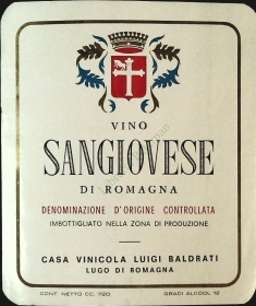 SANGIOVESE DI ROMAGNA - CASA VINICOLA LUIGI BALDRATI - ETICHETTA VINO