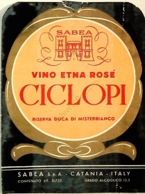 VINO ETNA ROSE' CICLOPI - ETICHETTA VINO