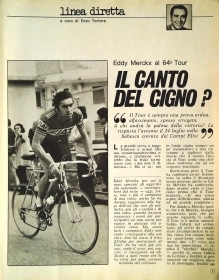 EDDY MERCXX AL 64 TOUR firmaEnzo Tortora - CLIPPING-RITAGLIO DI GIORNALE