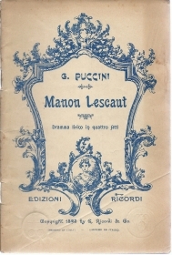 MANON LESCAUT - G. PUCCINI # LIBRETTO D'OPERA