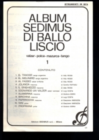 ALBO SEDIMUS DI BALLO LISCIO - VOL. 1° - 11 BRANI # SPARTITO - STRUMENTI IN MIb