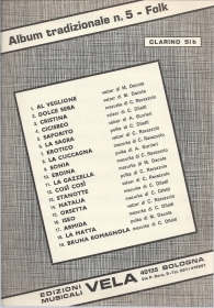 ALBUM TRADIZIONALE n. 5 - FOLK - 19 BRANI -- SPARTITO
