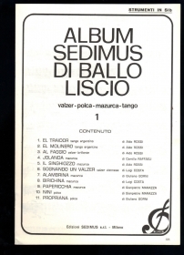 ALBUM SEDIMUS DI BALLO LISCIO VOL. 1 - 11 BRANI # SPARTITO - STRUMENTI IN SIb