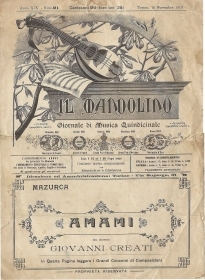 AMAMI (Giovanni Creati) # SPARTITO - Rivista mus. IL MANDOLINO - 1910